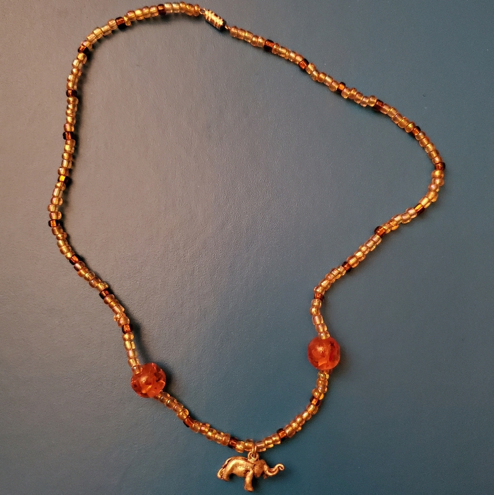 Beaded Elephant Necklace
